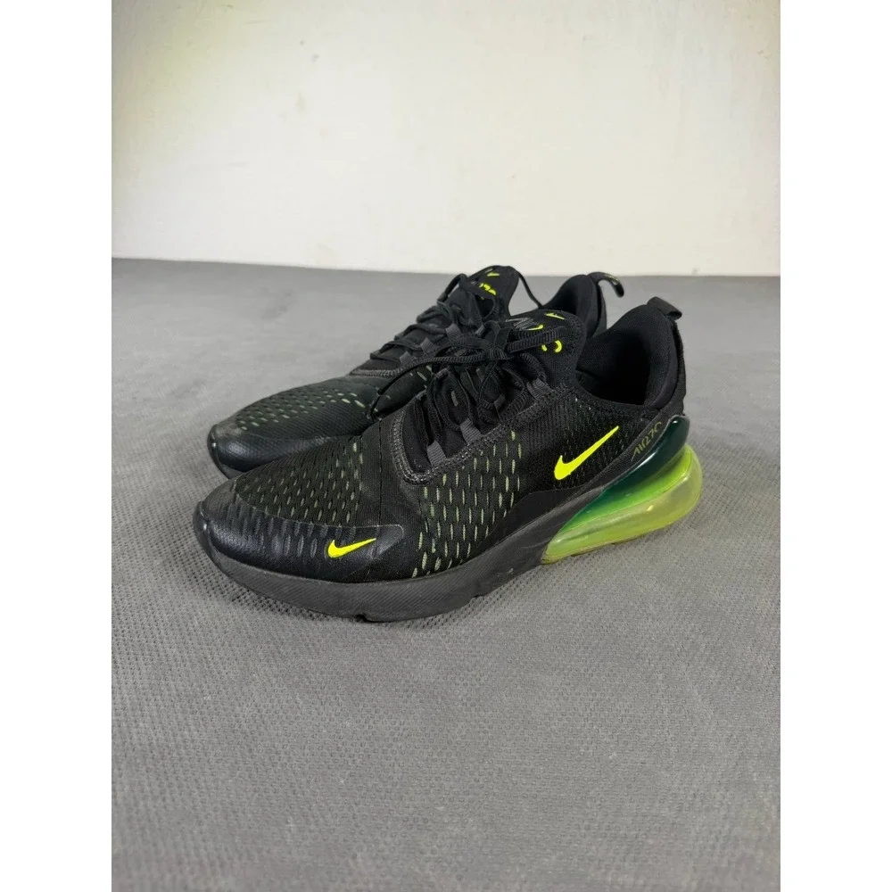 Nike Air Max 270 Black Volt Green Mens Running Shoes AH8050-017 Size 9